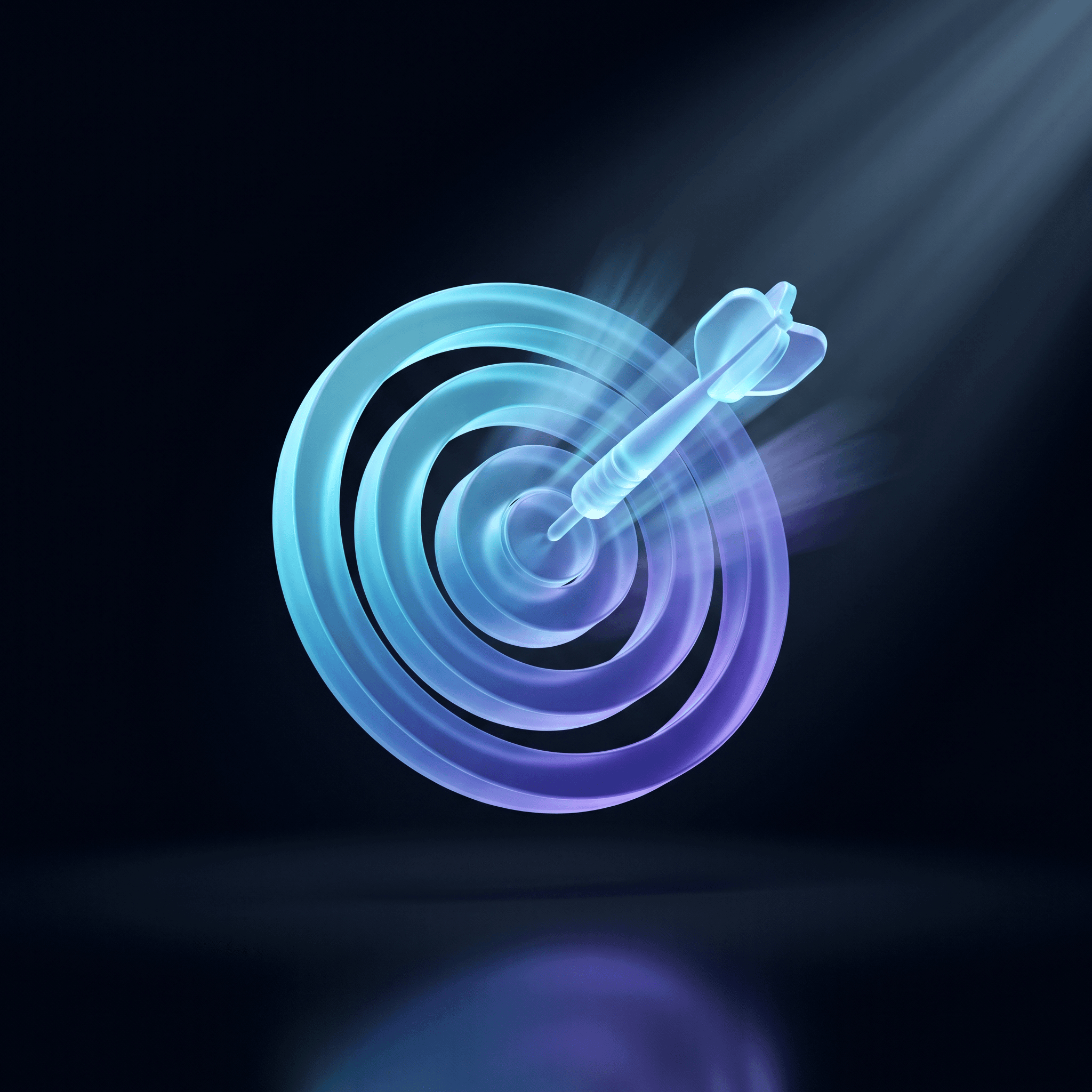 Translucent target with concentric rings and a dart