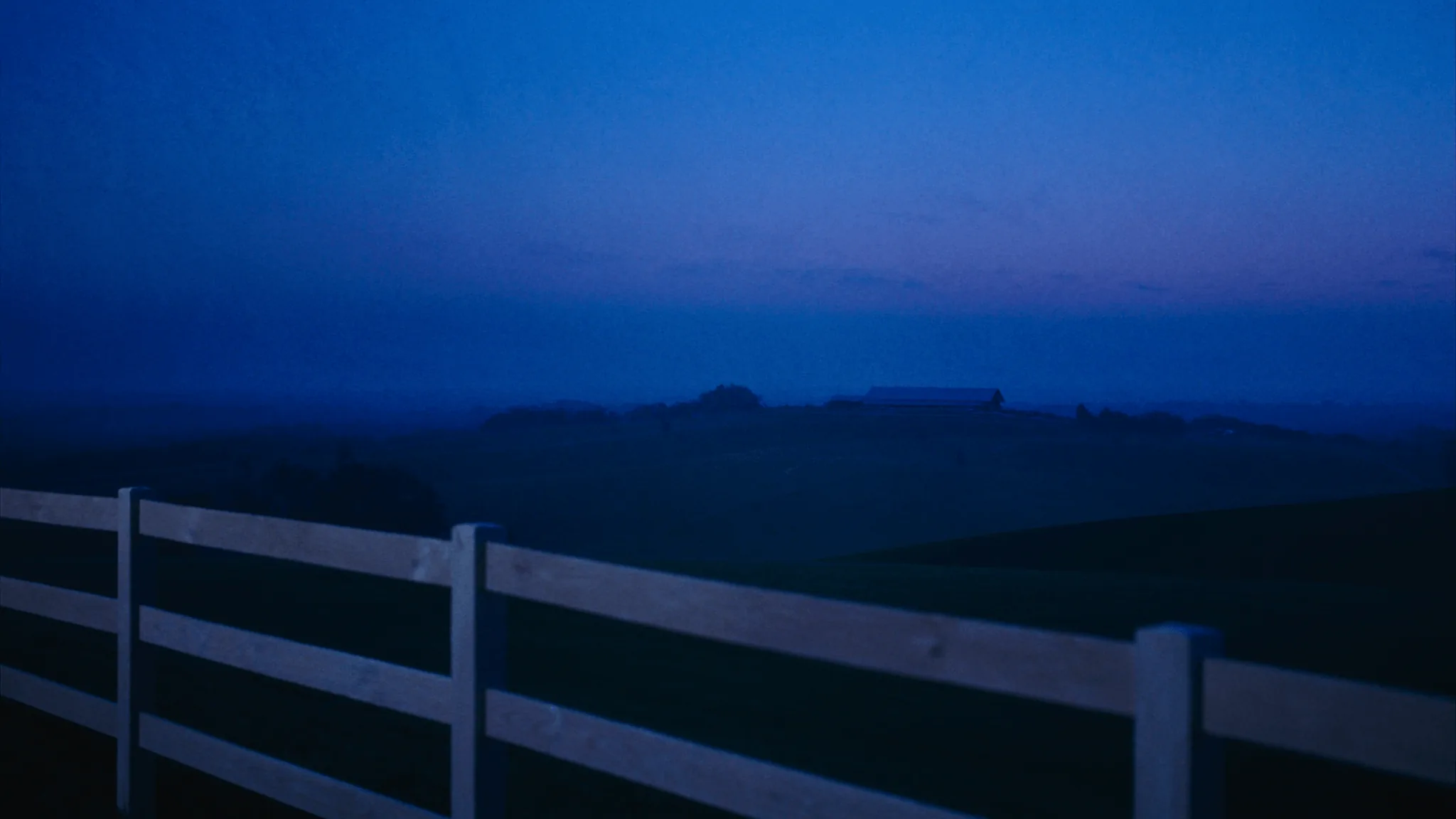 Farmland at blue hour